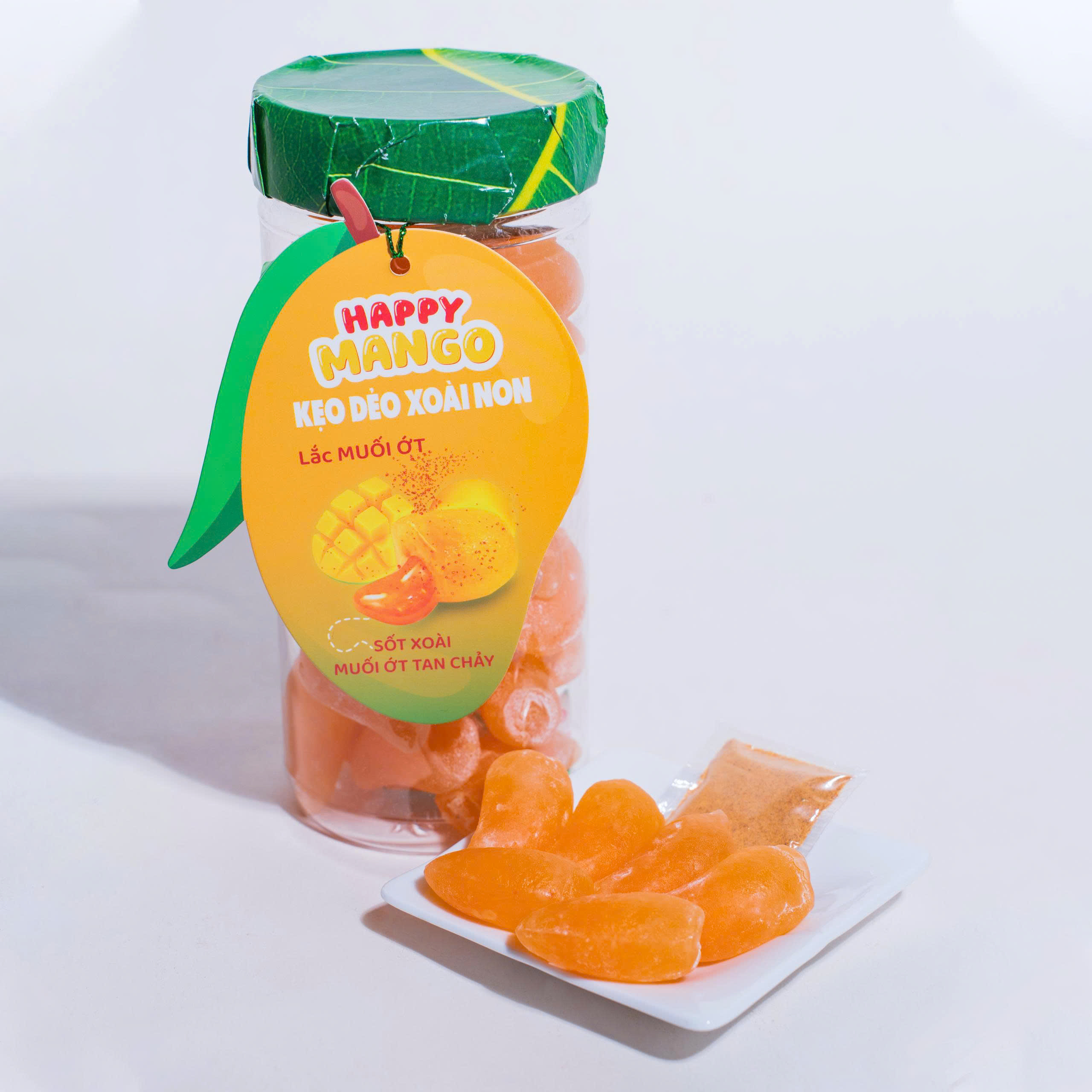 Kẹo Dẻo Xoài Non Lắc Muối Ớt Nhân Sốt Xoài Muối Ớt Tan Chảy Hộp 380g