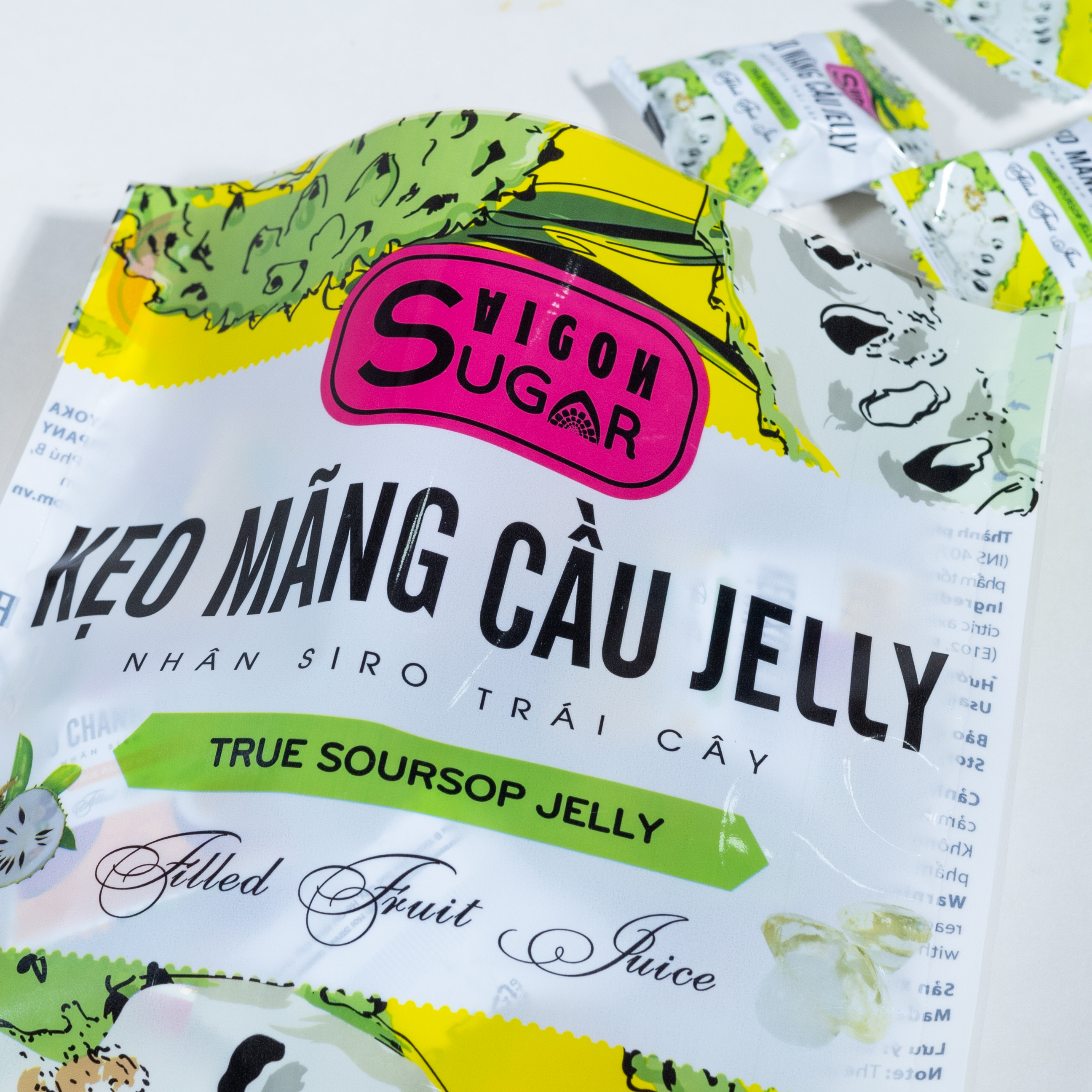 Kẹo Mãng Cầu Jelly Nhân Si Rô Trái Cây